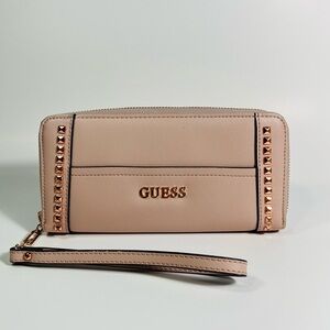 Guess Jeans Wallet Check Book Holder Handbag Purse Hand Bag Coin Zip Wristlet